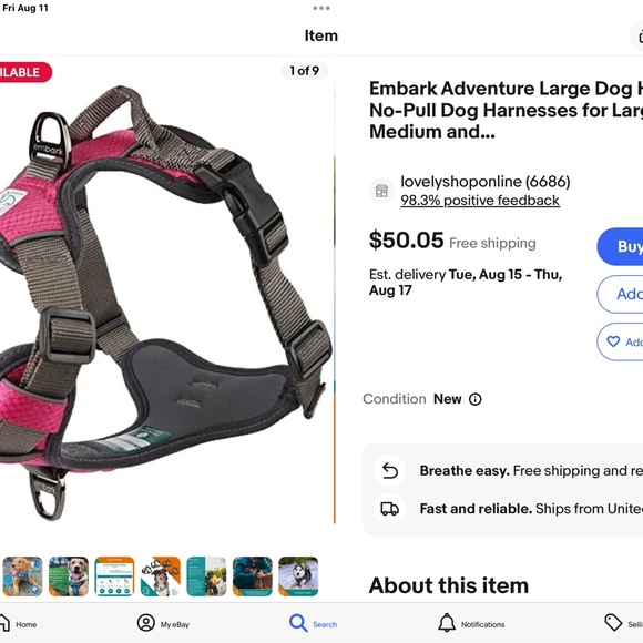 Embark Other - EMBARK DOG HARNESS, SIZE L.